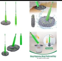 360° Rotating Microfiber Floor Cleaning Mop Perfect for Dry & Wet Mopping – Easy Squeeze Self-Wringing Design - Screamin' Green