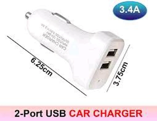 World Tel Technology  2- Port USB Car Charger  - white