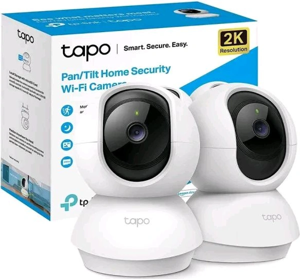 📸 Tapo C210 (Pack of 2) – 2K Pan/Tilt Smart Wi-Fi Security Cameras - White