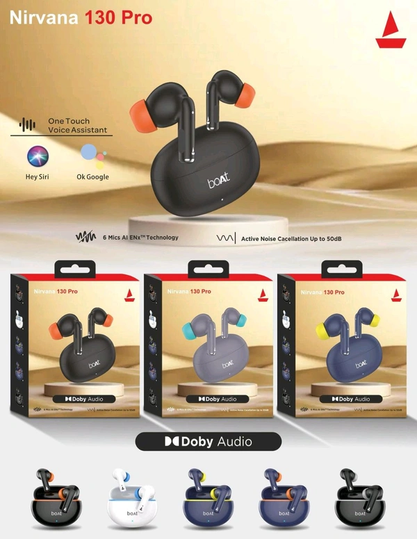 Boat BoAt Airdopes 130 Pro Earbuds – Pure Sound. Pure Freedom. - Black