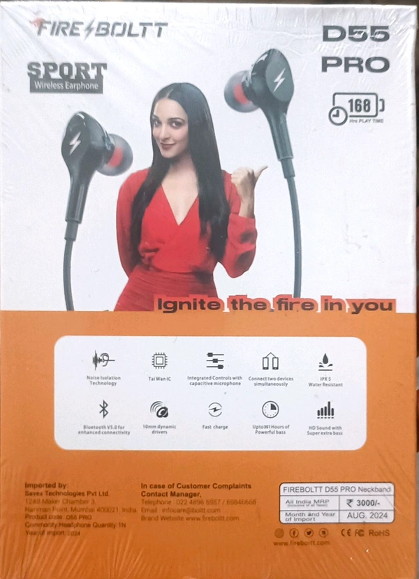 Fireboltt Fireblot Bluetooth Neckband 100 Hours Battery Backup 