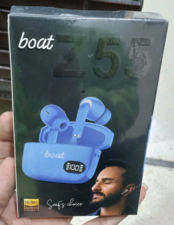Boat Z55 Earbuds Charging Display Bass Sound - Blue