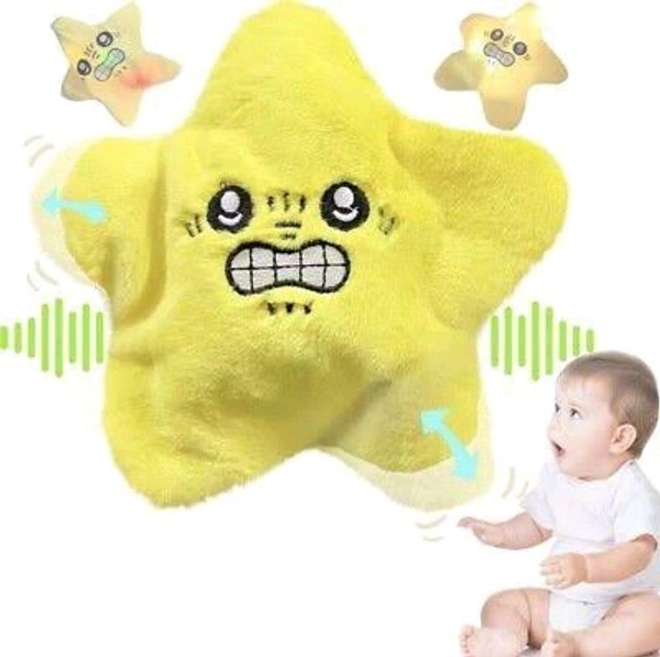 Indian Stuff Angry Dancing Shaking Star Toy Music Voice Repeater  - Yellow