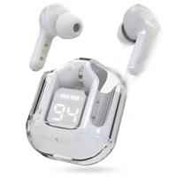 Wireless Bluetooth Earbuds Transparent Display  - White