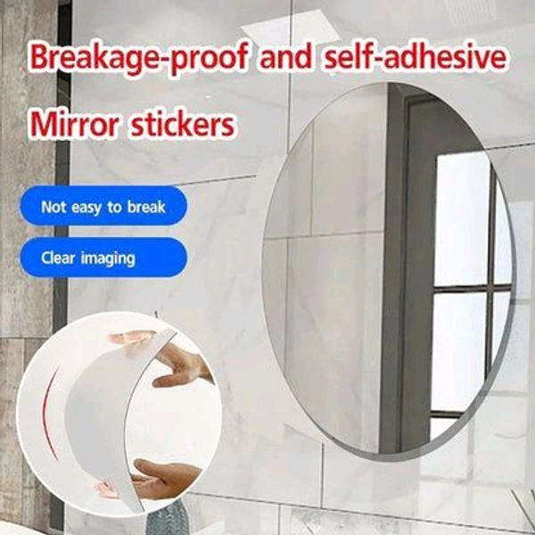 Self-Adhesive Mirror Unbreakable Sticker - White
