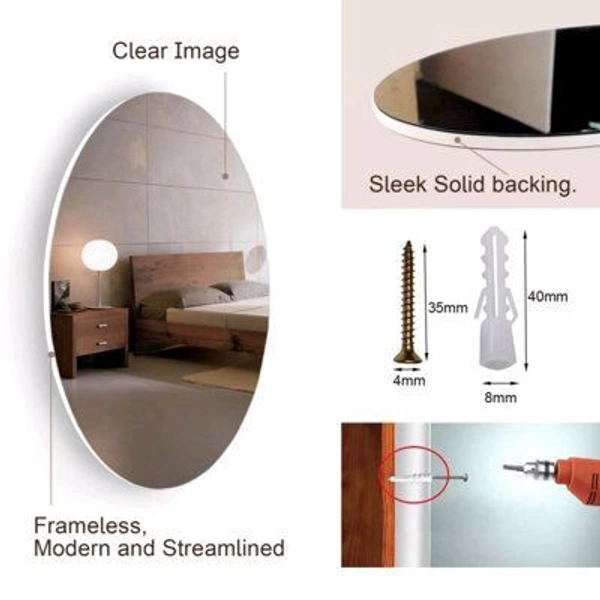 Self-Adhesive Mirror Unbreakable Sticker - White