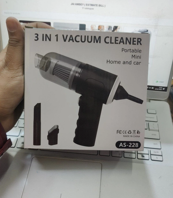 3 In 1 Car Vaccum Cleaner  - Black