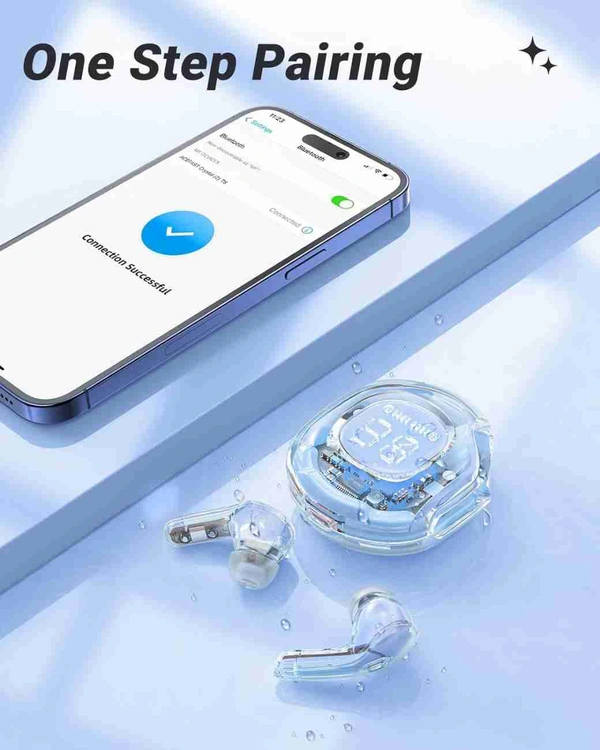 Indian Stuff Ultra Pro Transparent Earbuds - Periwinkle