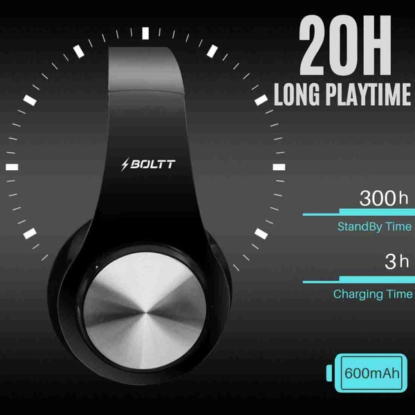Firebolt Fire-Bolt Bluetooth Headphone 20+ Hours Play Time  - Black