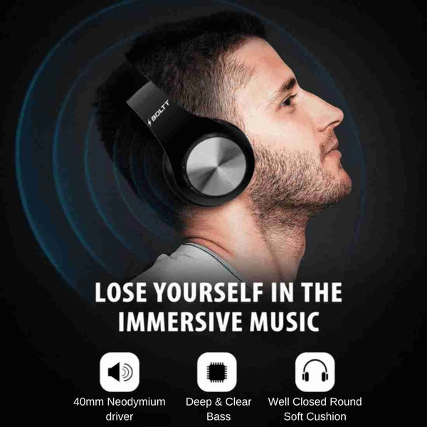 Firebolt Fire-Bolt Bluetooth Headphone 20+ Hours Play Time  - Black