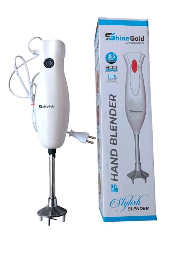 ShineGold Hand Blender 300W – Stylish & Powerful - White