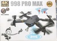 Indian Gadzet  998 Pro Max Smart drone 4K Dual Camera Foldable Remote Control - Black