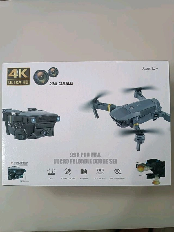 Indian Gadzet  998 Pro Max Smart drone 4K Dual Camera Foldable Remote Control - Black