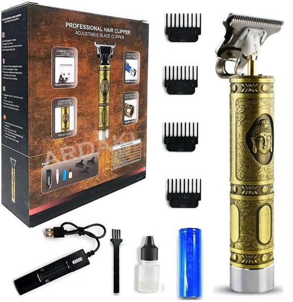 Indian Gadzet  Buddha Hair Trimmer – Professional Cordless Zero Gapped Beard & Hair Clipper - Gold