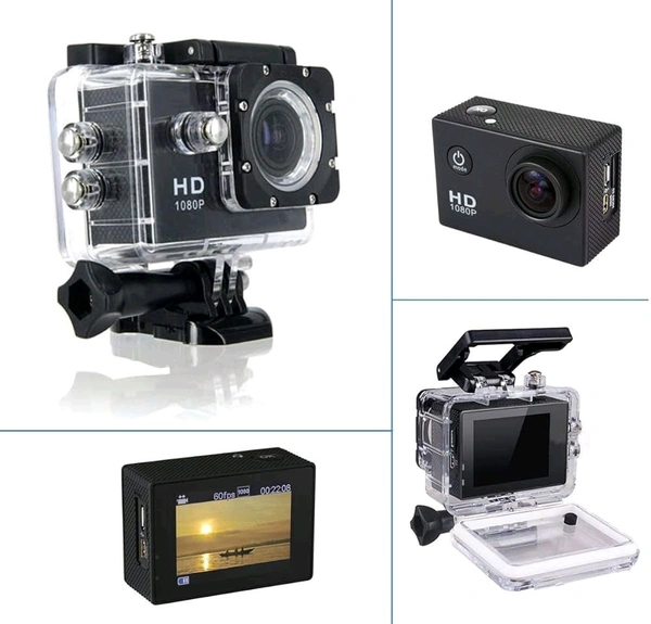 Full HD 1080p Sports Action Waterproof Camera  - Black