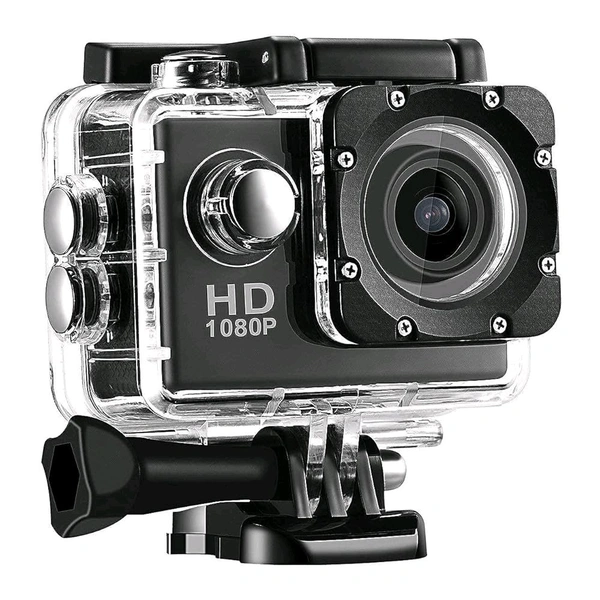 Full HD 1080p Sports Action Waterproof Camera  - Black