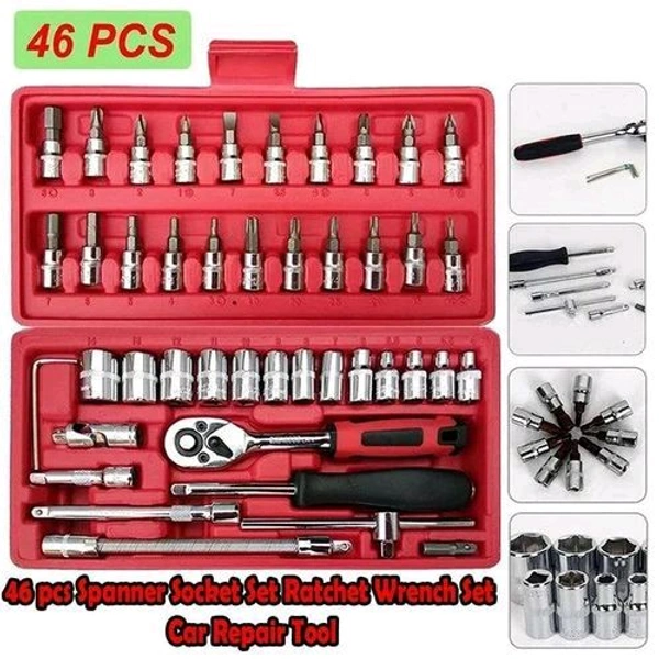 Heavy Duty 46-in-1 Tool Kit for Car, Bike, and Home Maintenance Screw Driver