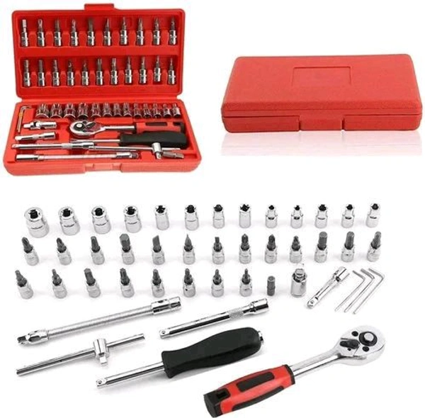 Heavy Duty 46-in-1 Tool Kit for Car, Bike, and Home Maintenance Screw Driver