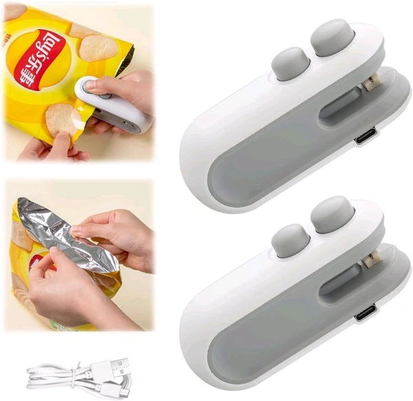 ✂️ Portable Mini Bag Sealer – USB Rechargeable Food Packet Sealing Machine