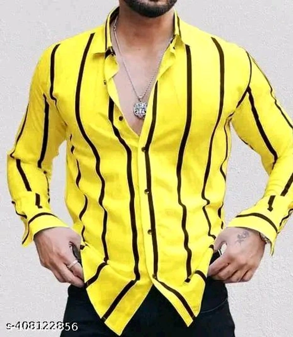 Catalog Name:*Classic Latest Men Shirts*
Fabric: Lycra
Sleeve Length: Long Sleeves
Pattern: Striped
Net Quantity (N): 1
Sizes:
S (Chest Size: 38 in, Length Size: 28 in) 
M (Chest Size: 40 in, Length Size: 28.5 in) 
L (Chest Size: 42 in, Length Size: 29 in) 
XL (Chest Size: 44 in, Length Size: 30 in) 

Dispatch: 2 Days

 - Blue, S M L XL