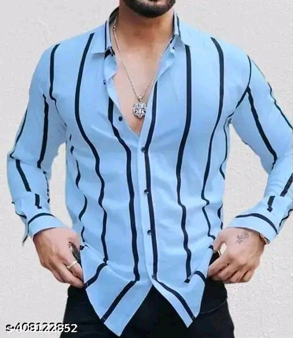 Catalog Name:*Classic Latest Men Shirts*
Fabric: Lycra
Sleeve Length: Long Sleeves
Pattern: Striped
Net Quantity (N): 1
Sizes:
S (Chest Size: 38 in, Length Size: 28 in) 
M (Chest Size: 40 in, Length Size: 28.5 in) 
L (Chest Size: 42 in, Length Size: 29 in) 
XL (Chest Size: 44 in, Length Size: 30 in) 

Dispatch: 2 Days

 - White, S M L XL