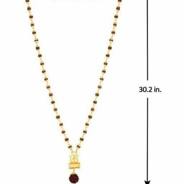Mokah Spiritual Shiv trishul Damaru Locket With original Pamchmukhi Rudraksh stylish mala 