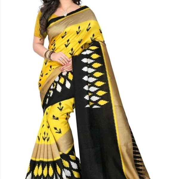 Stunning Bhagalpuri Art Silk Saree - yellow