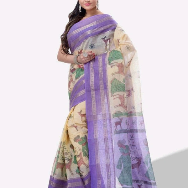 Saree Fabric: Cotton - Red