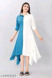 Pretty Partywear Women Dresses - White And bleck, S