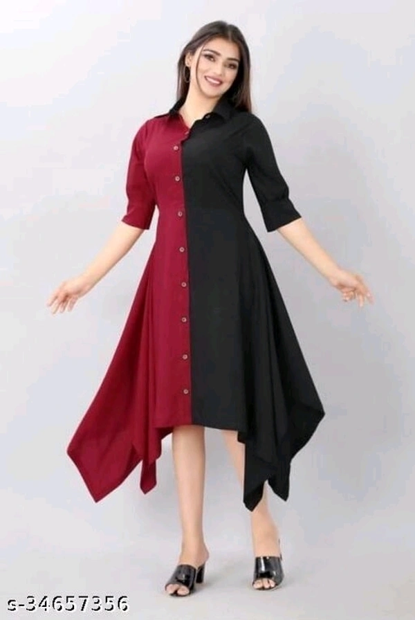 Pretty Partywear Women Dresses - White And bleck, S