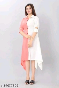 Pretty Partywear Women Dresses - White And bleck, S