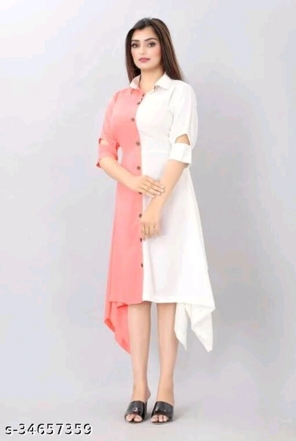 Pretty Partywear Women Dresses - White And bleck, S