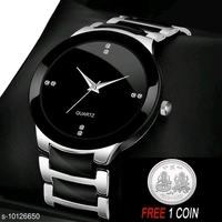 Unique Men Watches*Strap Material: Metal - Silver, Free Size, 7 Days Replacement