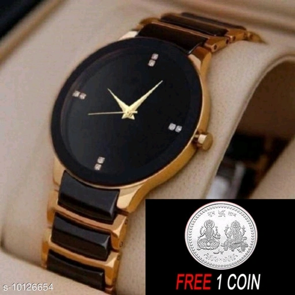 Unique Men Watches*Strap Material: Metal - Silver, Free Size, 7 Days Replacement