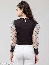 Sequin Brown Crop Top for Women - M, 4.0 ✪, 7 Days replacement