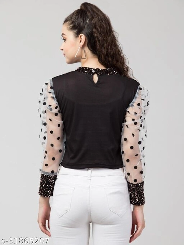 Sequin Brown Crop Top for Women - M, 4.0 ✪, 7 Days replacement