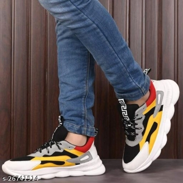 FIRSTCLUB Men's Multicolour Yellow Sports shoes - ind-9