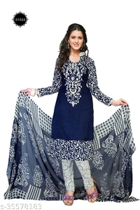 Dimple Sensational Salwar Suits & Dress Materials - Blu, 4.1 ✪, UN Stitched, free shipping, 7 day replacement And return