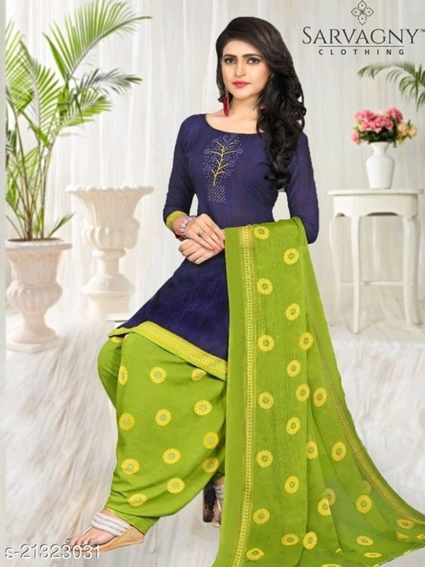Dimple Refined Salwar Suits & Dress Materials - Blu, UN Stitched, 4.9 ✪, free shipping, 7 Day Replacement and return