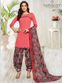 Dimple Refined Salwar Suits & Dress Materials - Blu, UN Stitched, 4.9 ✪, free shipping, 7 Day Replacement and return