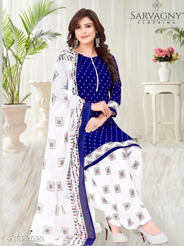 Dimple Refined Salwar Suits & Dress Materials - Blu, UN Stitched, 4.9 ✪, free shipping, 7 Day Replacement and return