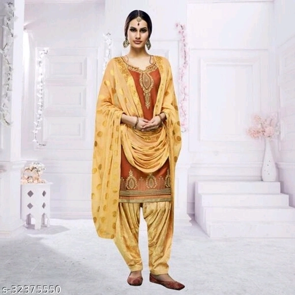 Dimple  Sensational Semi-Stitched Suits - yellow