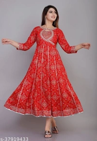 Trendy Alluring Kurtis*Fabric: Rayon - Red, M, Free shipping, 7 days replacement, 4.9 ✪