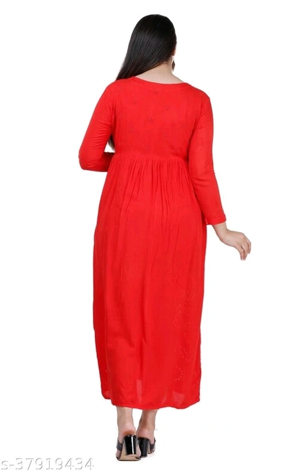 Trendy Alluring Kurtis*Fabric: Rayon - Dark Red, XXl