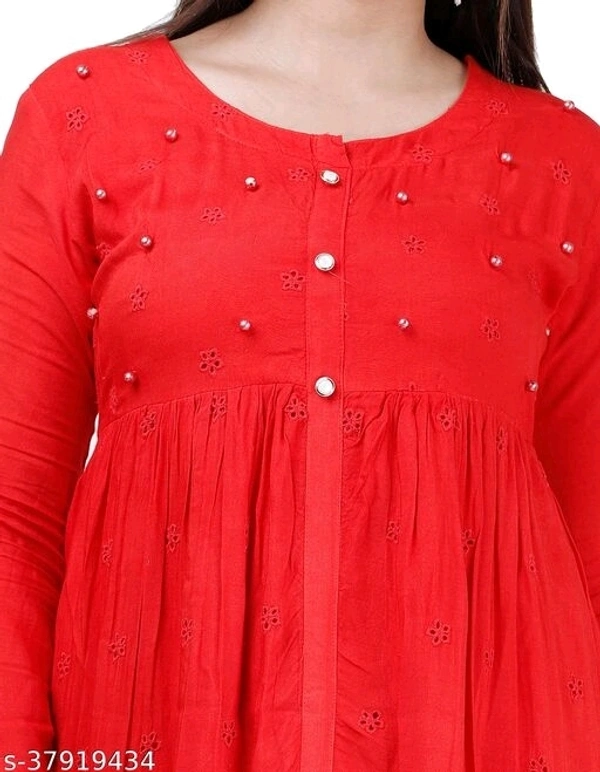 Trendy Alluring Kurtis*Fabric: Rayon - Dark Red, XXl