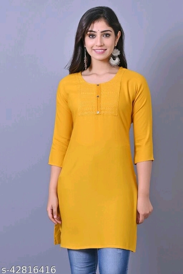 Dimple Ensemble Kurtis - yellow