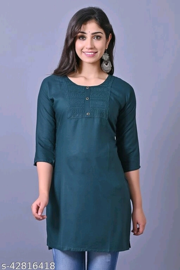 Dimple Ensemble Kurtis - dark green, L