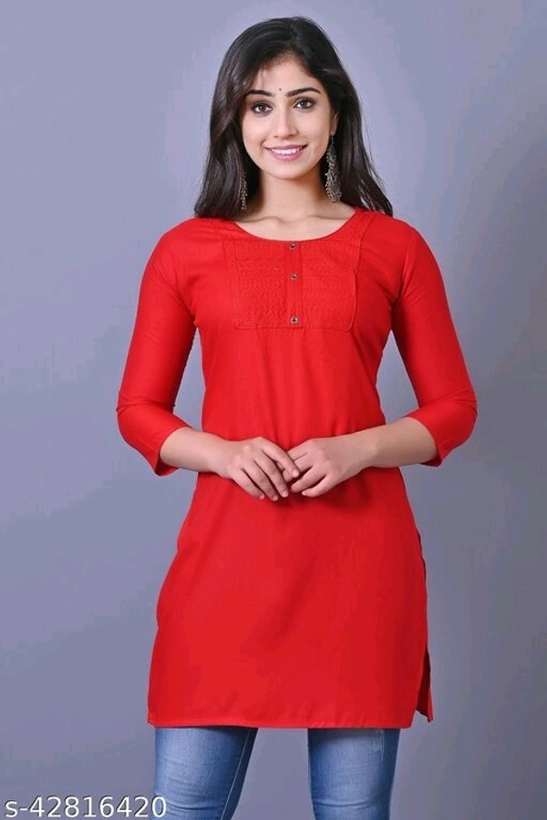Dimple Ensemble Kurtis - red, xxl