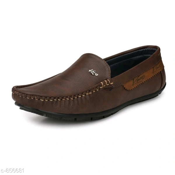 Trendy Synthetic Leather Men's Casual Shoes  - dark brown