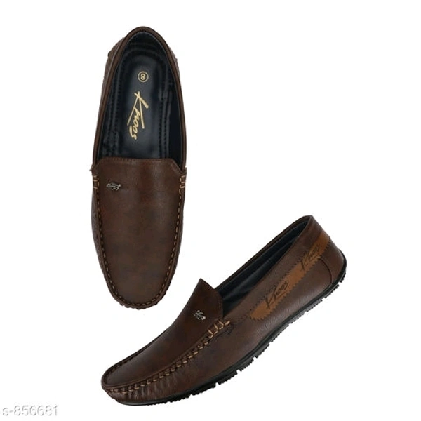 Trendy Synthetic Leather Men's Casual Shoes  - dark brown